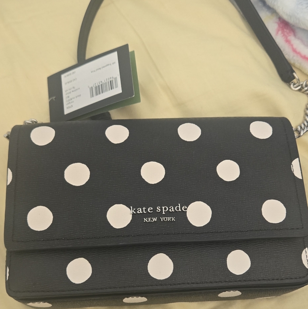 kate spade Black and White Polka Dot Crossbody Bag